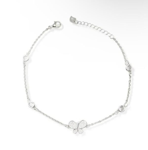Tobilleras con Dijes de Mariposa y Brillantes
