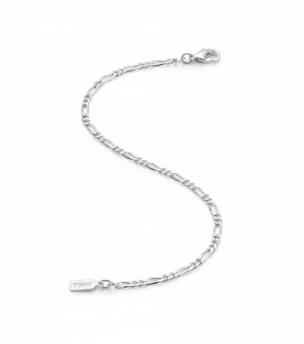 Pulsera Cadena Fígaro Fina de Plata
