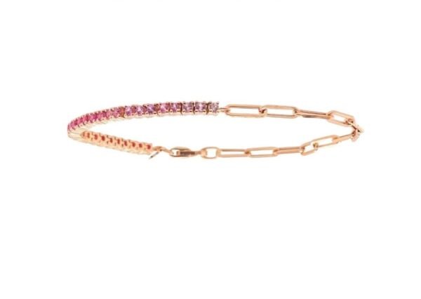 Pulsera Parvati Gema y Cadena Rosa