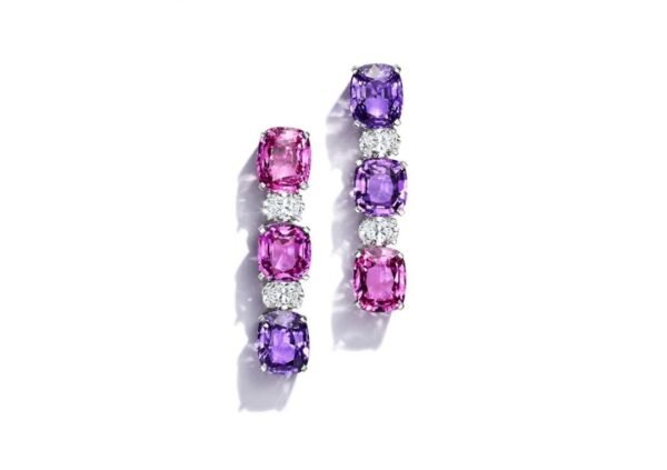 Aretes Dúo de Piedras Púrpuras