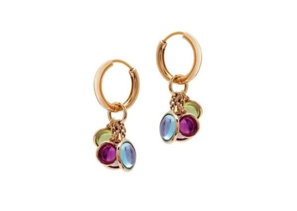 Aretes Charms de Piedras de Colores