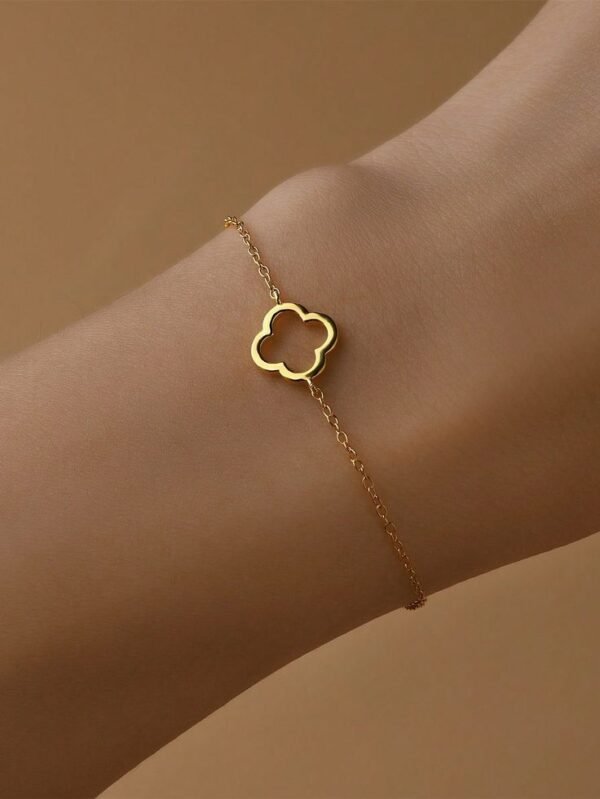 Pulsera Trébol de Oro Minimalista - Imagen 2
