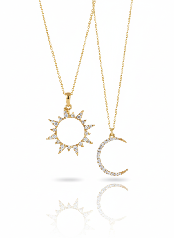 Collar de Sol o Luna con Diamantes